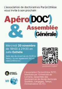 Convocation à l’Assemblée Générale & Apéro·Doc’