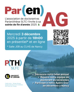 Par(en)AG — Soirée de bilan 2025 de Par(en)thèse SLTC